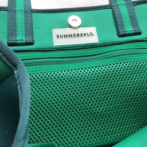 New SUMMERSALT The Perfect Beach Tote Neoprene Bag in Blue / Green - Picture 4 of 5